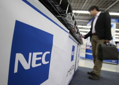 NEC computers at an electronics store in Tokyo. Founded in 1899, NEC focuses on information technology and network communications, biometric recognition, the internet of things and artificial intelligence technologies, according to its website.