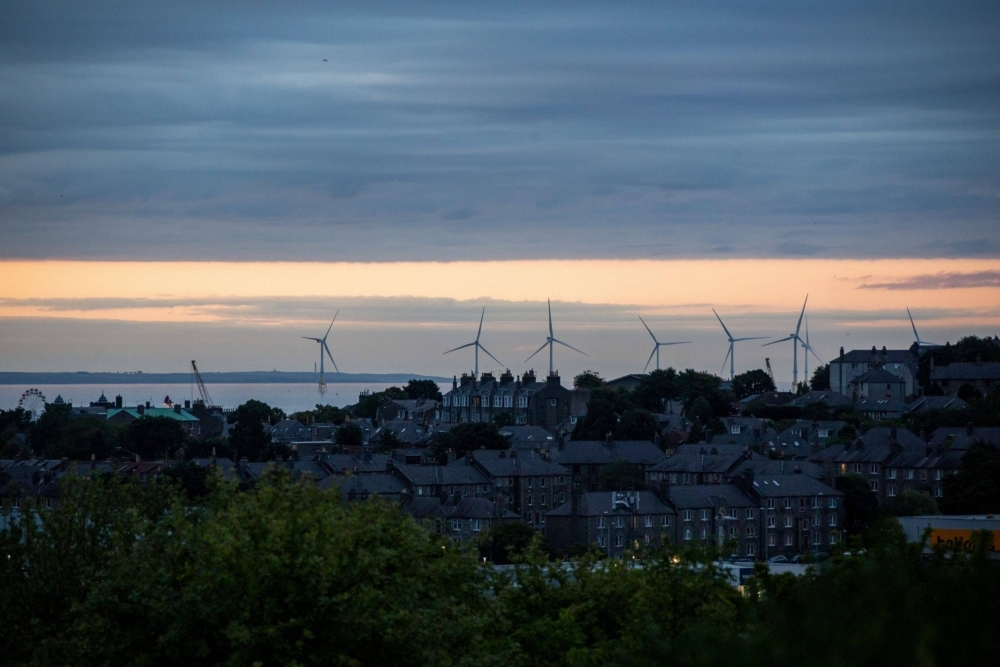 Offshore wind turbines in Aberdeen, Scotland. At the COP28 summit in Dubai last year, countries committed to tripling the planet’s renewable power capacity to at least 11,000 gigawatts by 2030.