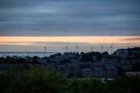 Offshore wind turbines in Aberdeen, Scotland. At the COP28 summit in Dubai last year, countries committed to tripling the planet’s renewable power capacity to at least 11,000 gigawatts by 2030. | Bloomberg