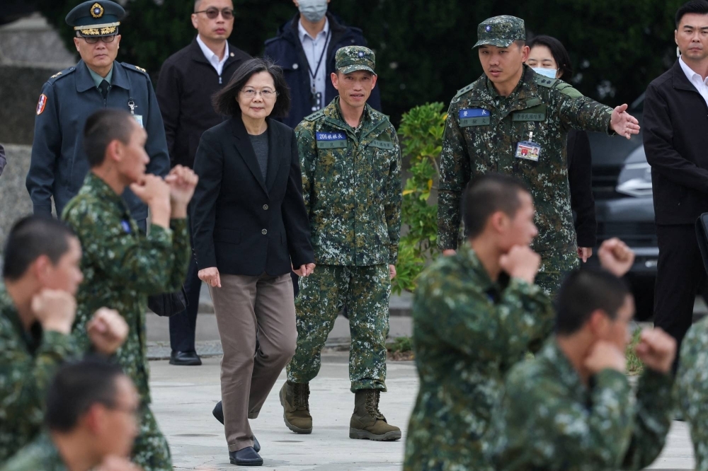 Taiwan President Tsai Ing-wen visits army bases ahead of the Lunar New Year in Hsinchu, Taiwan, on Feb. 6.