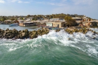 Homes affected by sea level rise on Tierra Bomba Island, Cartagena, Colombia | AFP-Jiji