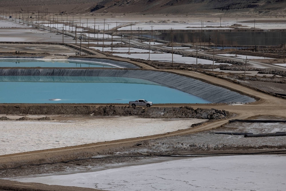 Lithium evaporation ponds in Silver Peak, Nevada. Global lithium demand is expected to outpace supply by 500,000 metric tons annually by 2030.