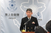 Maritime Self-Defense Force Chief of Staff Adm. Ryo Sakai during a news conference at the Defense Ministry on Tuesday | Jiji
