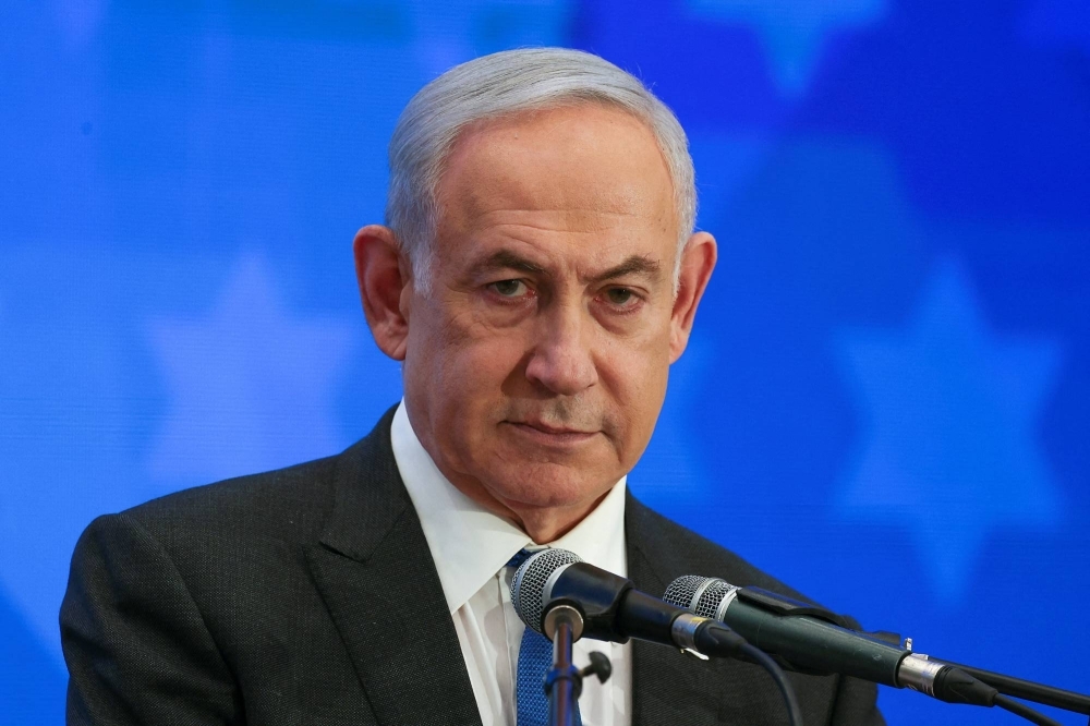  Israeli Prime Minister Benjamin Netanyahu addresses the Conference of Presidents of Major American Jewish Organizations in Jerusalem on Feb. 18.