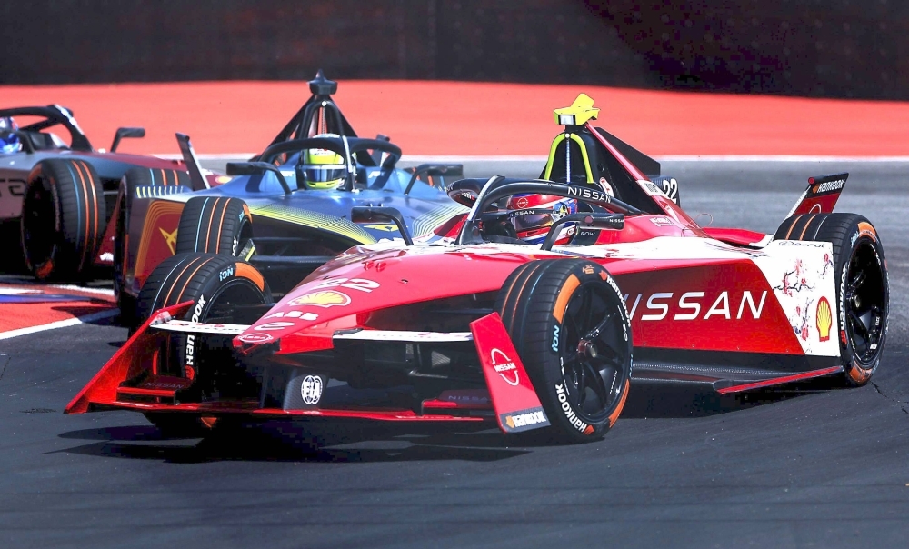 A Nissan car during the fourth race of the current Formula E season, in Sao Paulo on March 16