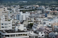 Commercial and residential buildings are seen on Ishigaki Island, in Okinawa Prefecture. | BLOOMBERG
