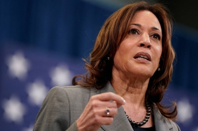 U.S. Vice President Kamala Harris delivers remarks at the Chavis Community Center in Raleigh, North Carolina, on Tuesday.
