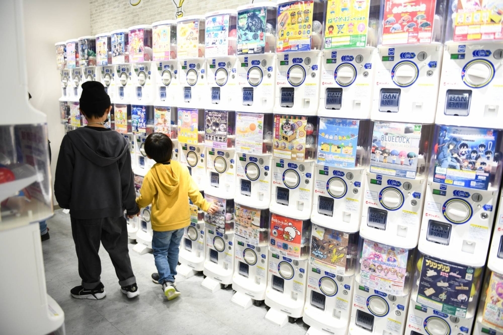 Customers browse Gashapon official shop “Ikebukuro Sohonten” in Tokyo.