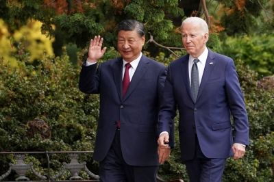 Chinese leader Xi Jinping and U.S. President Joe Biden on the sidelines of the Asia-Pacific Economic Cooperation summit in Woodside, California, on Nov. 15