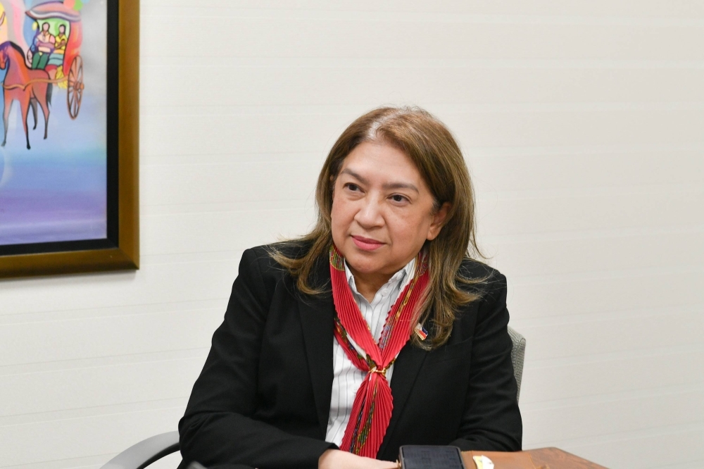 Philippine Ambassador Mylene Garcia-Albano is interviewed at the country's embassy in Tokyo on Wednesday.