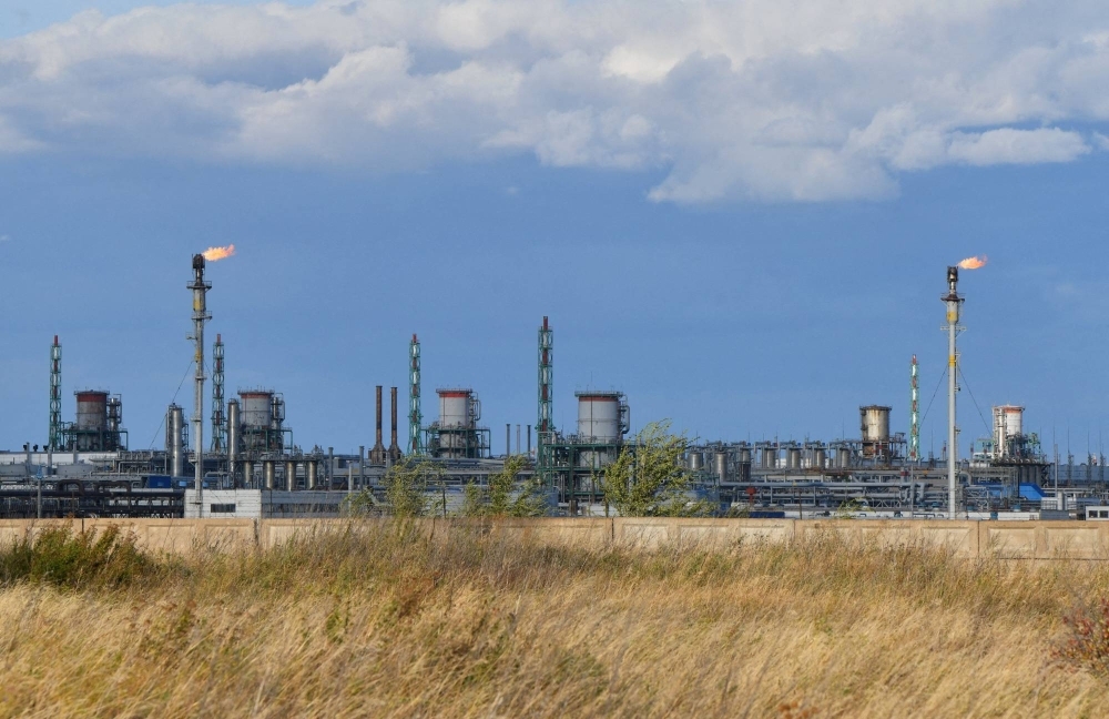 A Gazprom gas processing plant in the Orenburg Region of Russia in September 2023