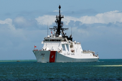 The U.S. Coast Guard Legend-class maritime security cutter USCGC Bertholf pulls into Joint Base Pearl Harbor-Hickam in Hawaii in June 2012.