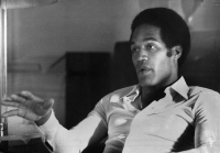O.J. Simpson in 1976, one of his final years of NFL stardom. Simpson ran to fame on the football field, made fortunes as a Black all-American in movies, advertising and television. | Robert Walker / The New York Times

