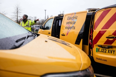An AA patrol for electric vehicles in Birmingham, England. Fewer than 10% of the U.K.’s 236,000 auto mechanics are qualified to work directly on EV batteries or their cases, according to the Institute of the Motor Industry.