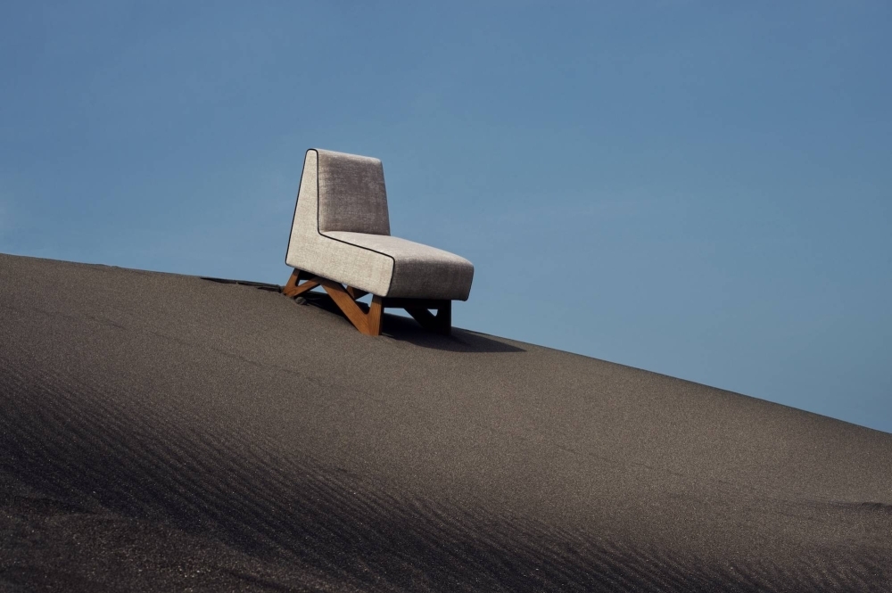 The Woleg-01, a spacious chair for one or cosy seating for two, is part of DAFT ABOUT DRAFT, a brand designed by Taiju Yamashita, on show at Salone del Mobile 2024. 