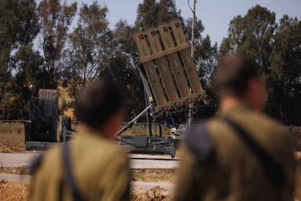 An Iron Dome missile battery site in southern Israel on April 17