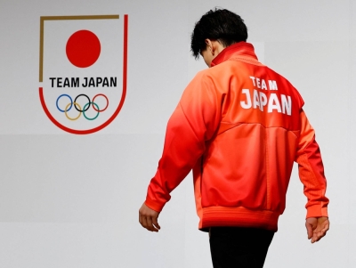 Japanese gymnast Daiki Hashimoto attends a ceremony to unveil the official uniforms of Team Japan for the Paris Games, in Tokyo on Wednesday. 