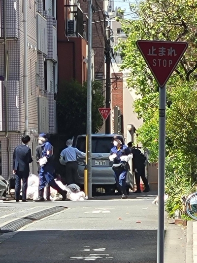A car that accelerated toward a police officer in Tokyo's Shibuya Ward on Friday
