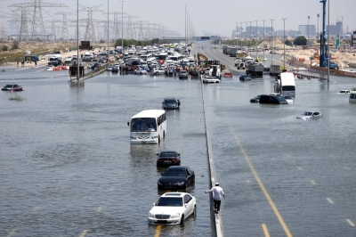 The United Arab Emirates was battered on Tuesday by its heaviest downpour since records began in 1949. 