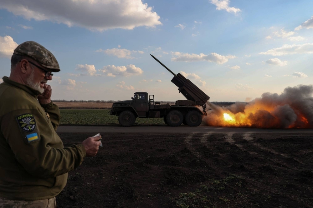 Ukrainian service members fire a multiple launch rocket system toward Russian troops. Since Russia’s invasion of Ukraine two years ago, arms manufacturers have experienced something of a reversal of fortune. 