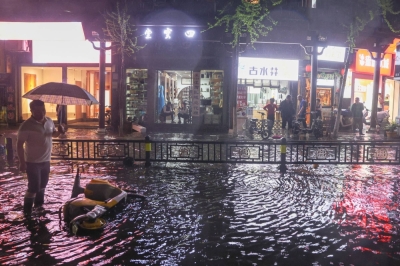 A street floods earlier this month in Nanchang, Jiangxi province, China. A 12-hour stretch of heavy rain, starting from 8 p.m. Saturday, battered the central and northern parts of nearby Guangdong province.
