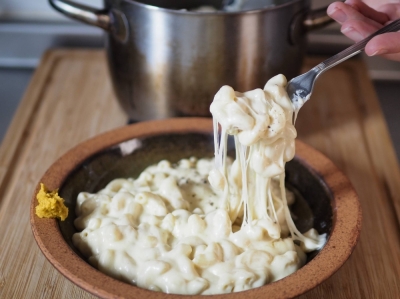 Mustard can be found up and down Japan-based cuisines, but it's rarely a component in American macaroni and cheese.