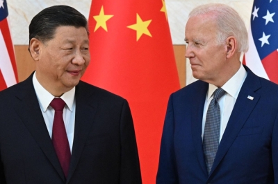 U.S. President Joe Biden Chinese leader Xi Jinping meet on the sidelines of the Group of 20 Summit in Nusa Dua, on the Indonesian resort island of Bali, in November 2022.