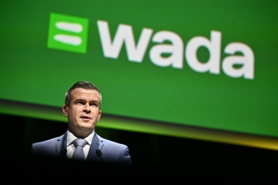 World Anti-Doping Agency President Witold Banka speaks during a symposium in Lausanne, Switzerland, in March. 