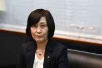 Mitsuko Tottori became Japan Airlines’ first female CEO on April 1, having risen through the ranks as a flight attendant and heading the flight attendant and customer experience divisions. | Bloomberg