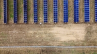 Solar panels on sandy soil at Dave Duttlinger's farm in Wheatfield, Indiana | Reuters