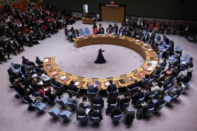 The United Nations Security Council votes on a Gaza resolution that demands an immediate cease-fire between Israel and Hamas and unconditional release of all hostages, at the U.N.'s headquarters in New York on March 25. So far, such resolutions have proven ineffective.