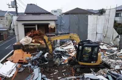 A vacant house in Tokyo is seen demolished in January 2020.