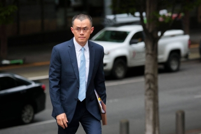 Former Binance CEO Changpeng "CZ" Zhao arrives at federal court in Seattle, Washington, on Tuesday. Zhao, the founder and former chief executive of Binance, the world's largest cryptocurrency exchange, was sentenced today to four months in prison after he pleaded guilty to violating laws against money laundering.