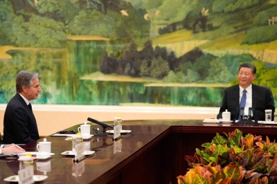 U.S. Secretary of State Antony Blinken meets with Chinese President Xi Jinping in Beijing on Friday.  