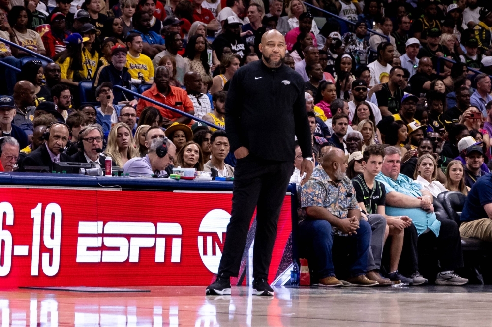 Lakers head coach Darvin Ham during a game against the Pelicans in New Orleans on April 14. 