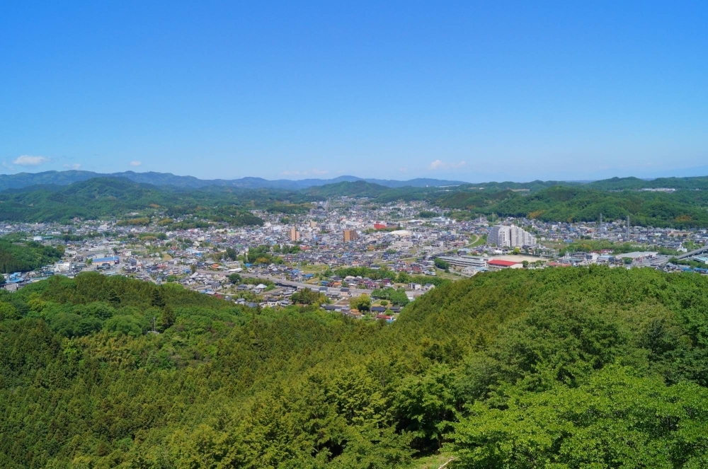 Ogawa, Saitama Prefecture, from the observation deck of Mount Sengen