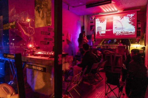 Her, a self-described feminist bar in Shanghai, on March 15. Women in Shanghai gather in bars, salons and bookstores to reclaim their identities as the country’s leader calls for China to adopt a “childbearing culture.” 