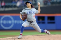 Cubs starting pitcher Shota Imanaga pitches against the New York Mets at Citi Field in New York on Wednesday. | USA TODAY Sports / via Reuters
