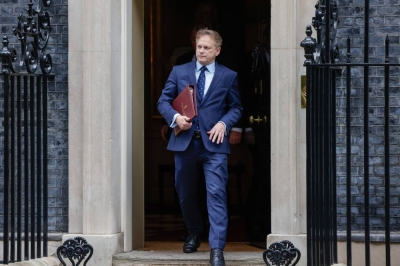 Grant Shapps, U.K. defense secretary, departs following a meeting of cabinet ministers at 10 Downing Street on Nov. 22, 2023.