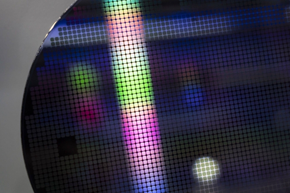 A wafer on display at the Semicon China expo in Shanghai on March 20 A wafer on display at the Semicon China expo in Shanghai on March 20