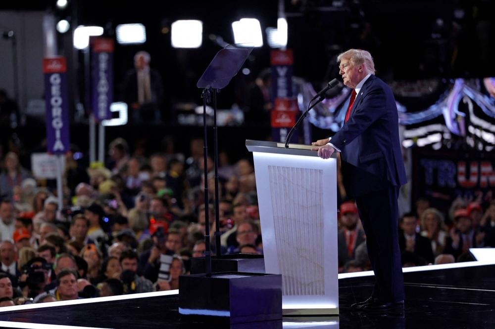 Trump accepts his party's nomination on the last day of the 2024 Republican National Convention in Milwaukee on Thursday. Trump accepts his party's nomination on the last day of the 2024 Republican National Convention in Milwaukee on Thursday.