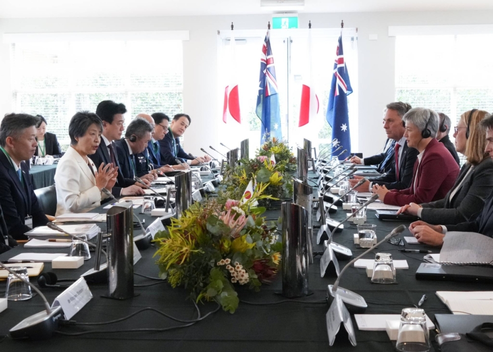 Foreign and defense ministers from Japan and Australia hold a meeting in Queenscliff, Australia, on Thursday.