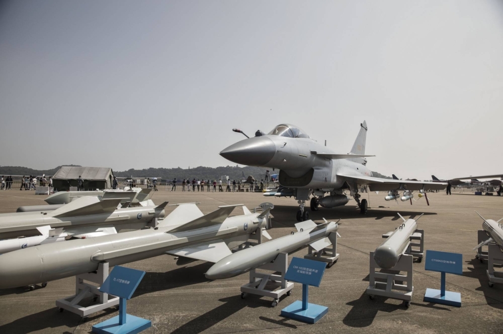 A Chinese J-10B fighter jet is put on display at the China International Aviation & Aerospace Exhibition in Zhuhai, China, in October 2016. The short May conflict between India and Pakistan became a live trial for Chinese arms, exposing vulnerabilities in its fighter aircraft and air defense systems. A Chinese J-10B fighter jet is put on display at the China International Aviation & Aerospace Exhibition in Zhuhai, China, in October 2016. The short May conflict between India and Pakistan became a live trial for Chinese arms, exposing vulnerabilities in its fighter aircraft and air defense systems.