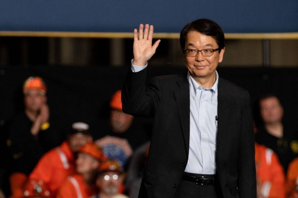 Takahiro Mori, vice chairman of Nippon Steel, waves to attendees at the U.S. Steel Corporation Irvin Works facility in West Mifflin, Pennsylvania, on Friday. Takahiro Mori, vice chairman of Nippon Steel, waves to attendees at the U.S. Steel Corporation Irvin Works facility in West Mifflin, Pennsylvania, on Friday.