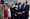 Japan's Foreign Minister Yoshimasa Hayashi (center) and US Ambassador to Japan Rahm Emanuel greet US President Joe Biden (2nd right) after arriving at Yokota Air Base in Fussa, Tokyo prefecture on May 22, 2022. AFP PHOTO