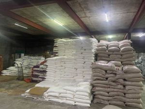 SUGAR RUSH A huge volume of sugar was found in a warehouse in Pampanga. Photo courtesy of Bureau of Customs