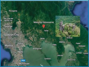 Location of the Masungi Georeserve. (Inset: Masungi Rock) PHOTOS FROM GOOGLE EARTH