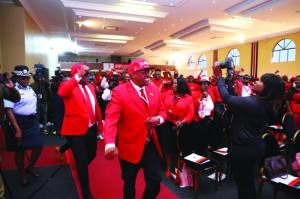 BDP members led by the party president PIC: KENNEDY RAMOKONE