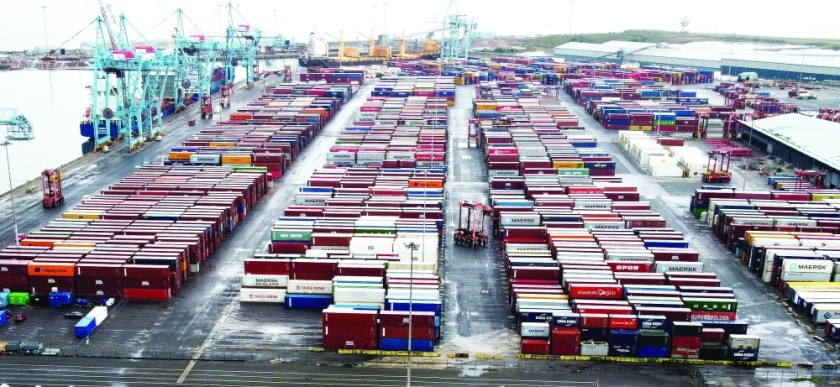 A general view of stacked shipping containers at Peel Ports Liverpool docks in Liverpool, Britain. Image for illustration only. — Reuters